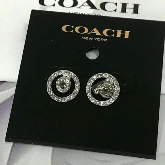 Open Circle Halo Stud Earrings - Picture 1 of 8